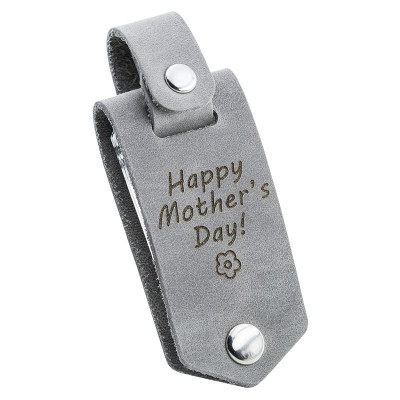 Personlig Nøkkelring med Fotoholder i ekte Skinn