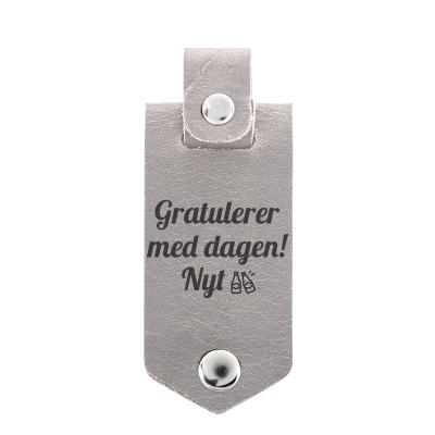 Personlig Nøkkelring med Fotoholder i ekte Skinn