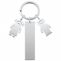 Gravert Personlig Nøkkelring med Gutte- og Jenteanheng