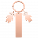 Gravert Personlig Nøkkelring med Gutte- og Jenteanheng
