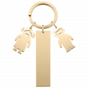Gravert Personlig Nøkkelring med Gutte- og Jenteanheng