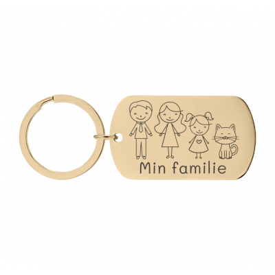 Personlig Nøkkelring med Gravert Militærtagg og...