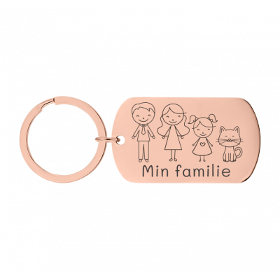 Personlig Nøkkelring med Gravert Militærtagg og...