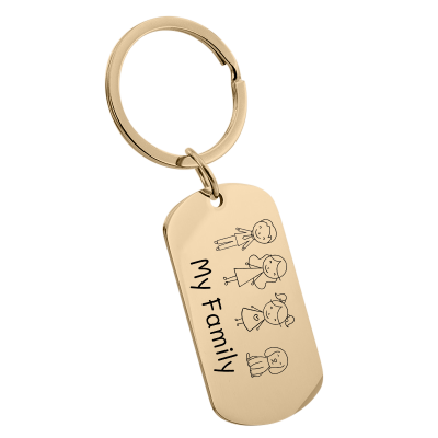 Personlig Nøkkelring med Gravert Militærtagg og...