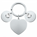 Personlig Nøkkelring med Gravert Hjerte og to Fødselssteiner