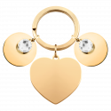 Personlig Nøkkelring med Gravert Hjerte og to Fødselssteiner