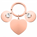 Personlig Nøkkelring med Gravert Hjerte og to Fødselssteiner