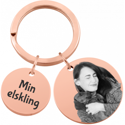 Personlig Nøkkelring med to Sirkler og...