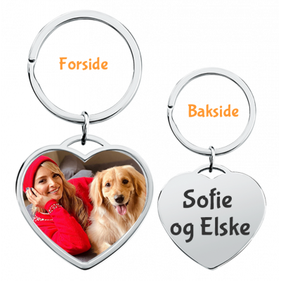 Personlig Luksusnøkkelring  med Hjerte og Bilde...