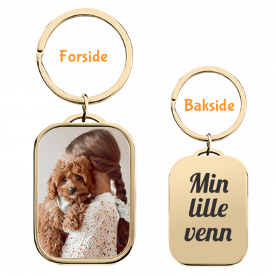 Personlig Luksusnøkkelring med Rektangel og...