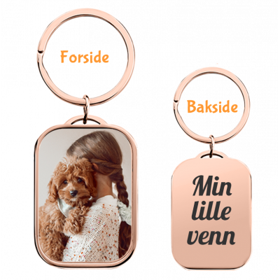 Personlig Luksusnøkkelring med Rektangel og...