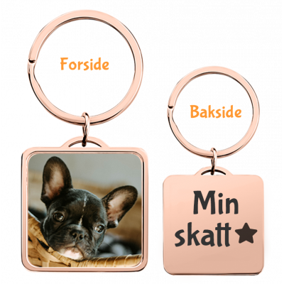 Personlig Luksusnøkkelring Kvadrat og Bilde av...