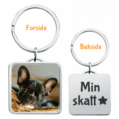Personlig Luksusnøkkelring Kvadrat og Bilde av...