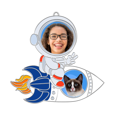 Nøkkelring med Astronaut med Personlig Ansikt