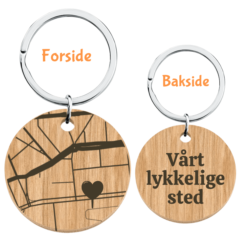 Personlig Geo-kart Tre-Nøkkelring