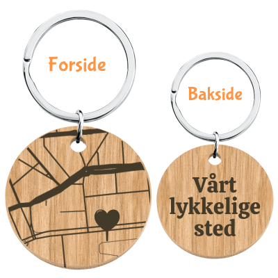 Personlig Geo-kart Tre-Nøkkelring